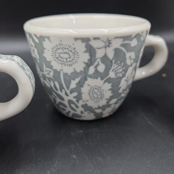 Vintage Wallace China Restaurant Ware Coffee Cups Festival Gray 11-P Set of 3 - Picture 8 of 9